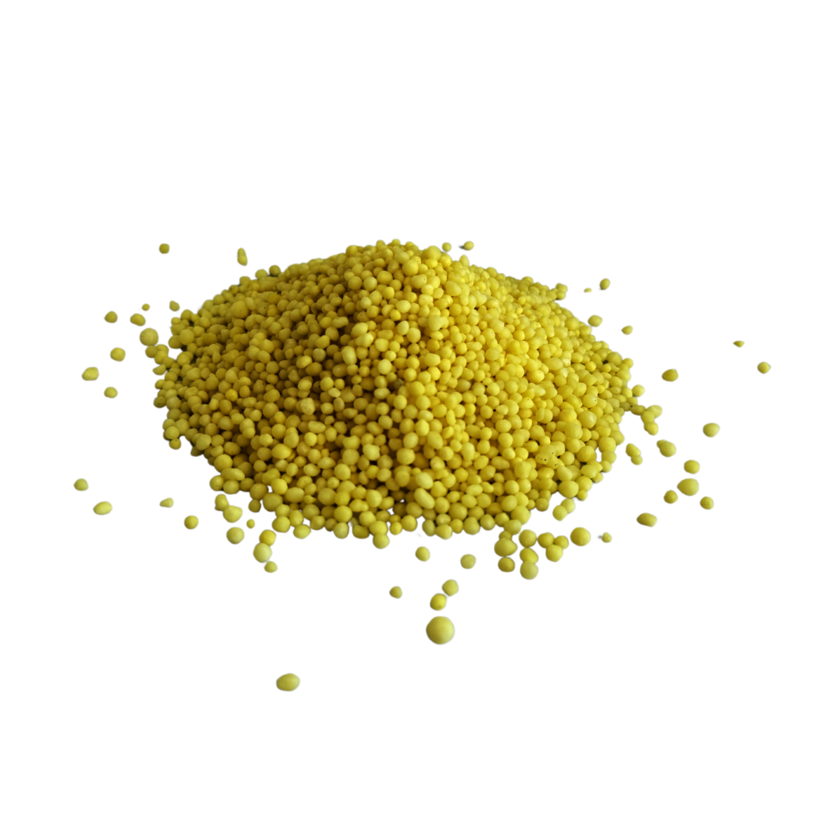 Image of bright yellow Limus® coated on urea.