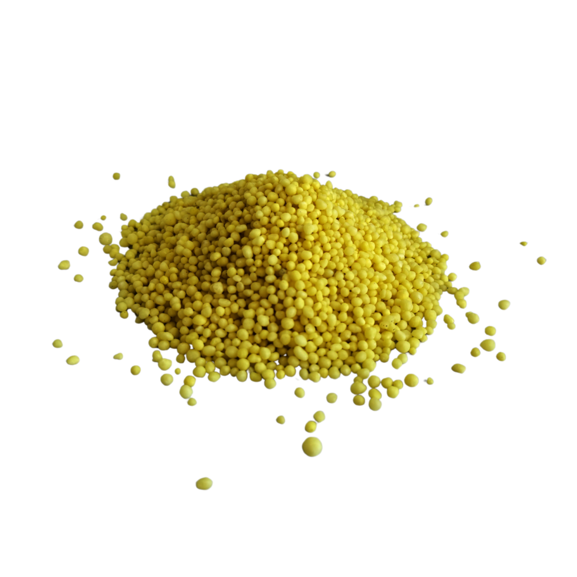 Image of bright yellow Limus® coated on urea.